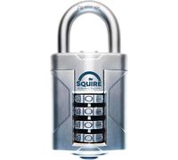 Squire Heavy Duty Padlock (Vulcan Combi 50) - Toughest Open Shackle - 4 Wheel V
