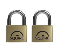 Squire Ln5T Lion Brass Padlocks 5-Pin 50mm Twin Pack