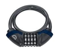 Squire Locks Kilda Combi 10/600 Integrated Bike Cable Lock - 4-Wheel Combination Lightweight Bike Lock - Tough Cable Bike Lock - 600 mm Locking Length - 10 mm Diameter Cable