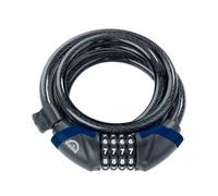 Squire Locks Kilda Combi 12/1800 Integrated Bike Cable Lock - 4-Wheel Combination Bike Lock - Tough Cable Bike Lock - 1800 mm Locking Length - 12 mm Diameter Cable