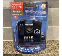 Squire Heavy Duty Padlock (SHCB65) Toughest Rotating Shackle - 4 Wheel Combination Block Padlock - Alloy Steel for Corrosion Resistance - Weatherproof Lock for Home & Shed (Blue, 65 mm)