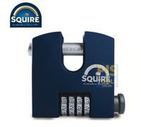 Squire Heavy Duty Padlock (SHCB65) Toughest Rotating Shackle - 4 Wheel Combination Block Padlock - Alloy Steel for Corrosion Resistance - Weatherproof Lock for Home & Shed (Blue, 65 mm)