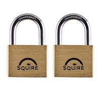 Squire Solid Brass Keyed Alike Padlock - 50mm - Pack of 2