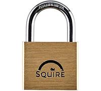 Squire Solid Brass Premium Keyed Padlock, 40mm Wide - Hardened Steel Shackle, Superior 5 Pin Double Locking Security - Weatherproof Lock for Home & School