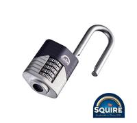 Squire SQR701010 Vulcan Combination Padlock - Boron 2.5in Long Shackle - Vulcan Combi 60/2.5 60Mm Blister Pack 1