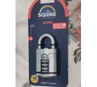 Squire Heavy Duty Padlock (Vulcan Combi 50) - Toughest Open Shackle - 4 Wheel Vulcan Padlock - Steel Cast Alloy for Corrosion Resistance - Weatherproof Lock for Home, School & Shed (Blue, 50 mm)