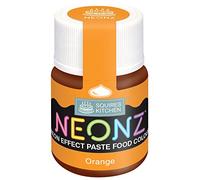 Squires Kitchen NEONZ Neon Effect Orange Food Colouring Paste, Concentrated Food Colour for Use with Sugarpaste, Icing, Fondant, Modelling Paste, Buttercream, Royal Icing, Cake Mixes and More - 20g