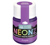 Squires Kitchen NEONZ Neon Effect Purple Food Colouring Paste, Concentrated Food Colour for Use with Sugarpaste, Icing, Fondant, Modelling Paste, Buttercream, Royal Icing, Cake Mixes and More - 20g