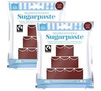 Squires Kitchen Ready To Roll Sugarpaste Icing for Decorating Cakes, Cupcakes & Cookies, Premium Quality Rolled Fondant - Coco Brown 250g - (Multipack 2x 250g)