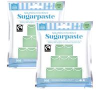 Squires Kitchen Ready To Roll Sugarpaste Icing for Decorating Cakes, Cupcakes & Cookies, Premium Quality Rolled Fondant - Frosted Leaf 250g - (Multipack 2x 250g)