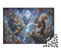 Squirrel 1000 Pcs Recycled Cardboard DIY Jigsaw Puzzle Valley Castle Gift Couples Date Night Cognitive Stimulation Group Activity 38x26cm/1000pcs