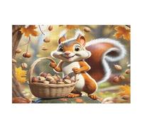 Squirrel 1000 Piece Jigsaw Puzzle- Brain Teaser Game for Adults & Children - Educational Activities Wooden Jigsaws （75×50cm）