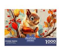 Squirrel 1000 Piece Jigsaw Puzzle Educational Games Cute Pet Challenge High Difficulty for Decompression And Wall Decor38x26cm/1000pcs