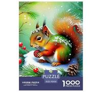 Squirrel, 1000-piece Jigsaw Puzzle, Goal Oriented Recreational Game Motivating Efficiency Speed Strategic Planning, Lively Indoor Amusement Enhancing Engagement through Playful Rivalry, Suitable for A