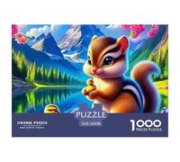 Squirrel, 1000-piece Jigsaw Puzzle, Interactive Tabletop Amusement Inspiring Friendly Rivalry Laughter Engagement, Great Choice for Gatherings Celebrations Shared Recreational Moments, Suitable for Ag