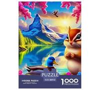 Squirrel, 1000-piece Jigsaw Puzzle, Rewarding Artistic Journey Culminating in Elegant Framed Presentation, Appealing Decorative Solution Combining Play Design Expression, Suitable for Ages 12+, 52x3