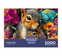 Squirrel 1000 Piece Jigsaw Puzzles for Adults Educational Game Challenge Toy Cute Pet Challenge High Difficulty for Decompression And Wall Decor52x38cm/1000pcs