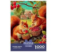 Squirrel 1000 Piece Jigsaw Puzzles for Adults Educational Game Challenge Toy Cute Pet Challenge High Difficulty for Decompression And Wall Decor38x26cm/1000pcs