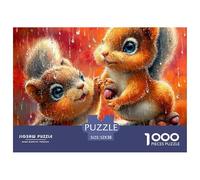 Squirrel 1000 Piece Jigsaw Puzzles for Adults Educational Game Challenge Toy Cute Pet Challenge High Difficulty for Decompression And Wall Decor52x38cm/1000pcs