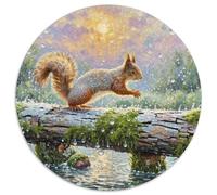 Squirrel 1000 Piece Jigsaws Animal Round Jigsaw for Adults And Kids Colorful Unique Challenge Games Scene Creative 1000pcs (67.5x67.5cm)
