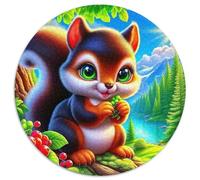 Squirrel 1000 Piece Round Jigsaw Art for Adults & Kids Adults And Kids Challenging Game Creative for Travel Gifts,Present 1000pcs (67.5x67.5cm)