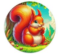 Squirrel 1000 Pieces Circular Jigsaw Creative Challenging Educational Art Games for Adults And Kids 1000pcs (67.5x67.5cm)