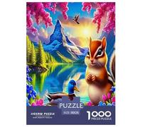 Squirrel 1000 Pieces Jigsaw Puzzles with Paper Art Home Decors for Adults And Kids Age 12 Years Up Fun Challenges 38x26cm/1000pcs