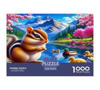 Squirrel 1000 Pieces Jigsaw Puzzles with Paper Art Perfect for Relaxation for Enthusiasts Stunning Puzzle 70x50cm/1000pcs