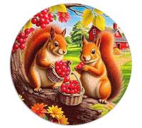 Squirrel 1000 Pieces Jigsaws Creative Arts Round Jigsaw Jigsaw Puzzles for Adults & Kids Challenging & EducationalArt 1000pcs (67.5x67.5cm)
