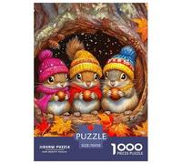 Squirrel 1000 Pieces Portable Jigsaw Puzzle Animal Age 3+ Quirky, Abstract Design, Home Decoration, Educational, Challenging Puzzle Games 70x50cm/1000pcs