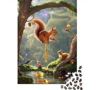 Squirrel 1000 Pieces Puzzles Challenging And Brainteasing Puzzle Jigsaw Puzzles Colorful Creative Beautiful Decoration 1000pcs (75x50cm)