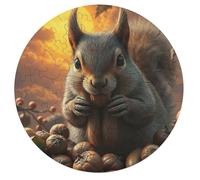 Squirrel 68 Piece Circular Puzzle Wildlife Animal Shape Learning Through Play Educational Puzzle for Kids & Adults Idea Home Decor 68 PCS