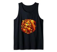 Squirrel Acorn Stained Autumn Forest Wildlife Art Tank Top