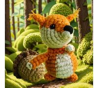 Squirrel and Acorn Crochet Kit for Beginner, Step-by-Step Crochet Tutorial Help to Easy Get Start, DIY Crochet Knitting Material Kit Include All Tools Needed, Best Gift for Friends and Family