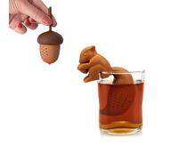 Squirrel and Acorn Tea Infuser, Cute Silicone Tea Strainer Gift Set, Reusable Tea Strainers for Loose Tea Let Enjoy a Pleasant Afternoon Tea Time