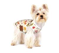 Squirrel And Autumn,Cotton Sleeveless Pet T-Shirt Soft Stretchy Puppy Breathable Vest,S