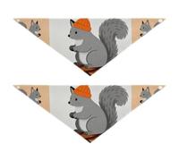 Squirrel and Christmas Wreaths Dog Scarf Soft Light Skin 2 Piecing Set for Outdoor Wear Pets Want to Ddress Up 30 × 12 2in
