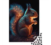 Squirrel Animal Glowing Paper 1000 Pieces Jigsaw Puzzle for Adults Creative Rectangular Puzzle Brain Exercise Challenge Game 1000pcs (38x26cm)