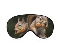 Squirrel Animal Sleep Mask Comfort Travel Eye Masks with Adjustable Elastic Strap Soft Funny Block Light Sleep Eye Cover for Side Sleeper for Nap Men Women Gift