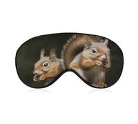 Squirrel Animal Travel Eye Mask Blackout Eye Mask for Sleeping Airplane Eyemask with Adjustable Strap Sleep Masks for Women Men Soft Night Blindfold Eyemask