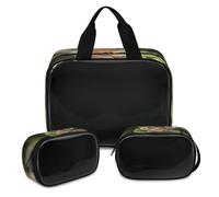 Squirrel Animals Cute Makeup Bag for Women Men, Squirrel Translucent Cosmetic Bag Wash Pouch Shower Bag 3 Pcs Travel Toiletry Toiletries Cosmetic Organizer