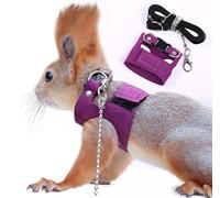 Squirrel Anti Bite Pull Strap Adjustable Vest Walking Harness for Small Animals with Leash Hamster Gerbil Rat Mouse Ferret Chinchilla for Small Animals