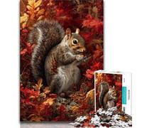 Squirrel Art Puzzles 1000 Pieces for Adults,Challenging To Complete But Fun And Humorous Unique Home Decor And Gifts 50x75cm