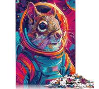 Squirrel Astronaut Space Puzzle Precise Interlocking Paper Rectangular Jigsaw Puzzle for Adult Children Unique Gift 1000pcs (75x50cm)
