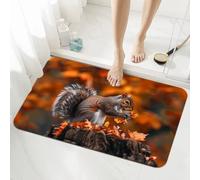 Squirrel Bath Mat Non Slip 90x150cm, Quick-drying Bathroom Shower Floor Mat, Super Absorbent Carpet, Indoor Easy to Clean Washable Rug for Bedroom, Living Room, Kitchen, Toilet, Door, Bathtub 5-1030