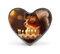 Squirrel Birthday Cute Badge Heart Shape Cute Brooch Pins Button Badges for Backpack Jackets Hats Decor
