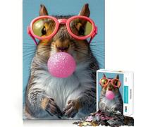 Squirrel Bubblegum Jigsaws 1000 Pieces for Adults Mind Exercise Toy Stress Relief Design Assembly Elegant Gift 38x52cm