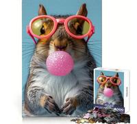 Squirrel Bubblegum Jigsaws 1000 Pieces for Adults Mind Exercise Toy Stress Relief Design Assembly Elegant Gift 38x52cm