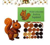 Squirrel Button Ornament Kits | DIY Button Christmas Decorations | Easy to Construct & Collection | Christmas Window Ornaments for Courtyard Patio Garden Parties Holiday Lawn Windowsills