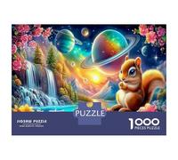 Squirrel by Starry Waterfall 1000-Piece Jigsaws for Adults Fantasy Pet Fun, Challenging Birthday Gifts for Women & Men High Difficulty Stress Relief Leisure Game 70x50cm/1000pcs